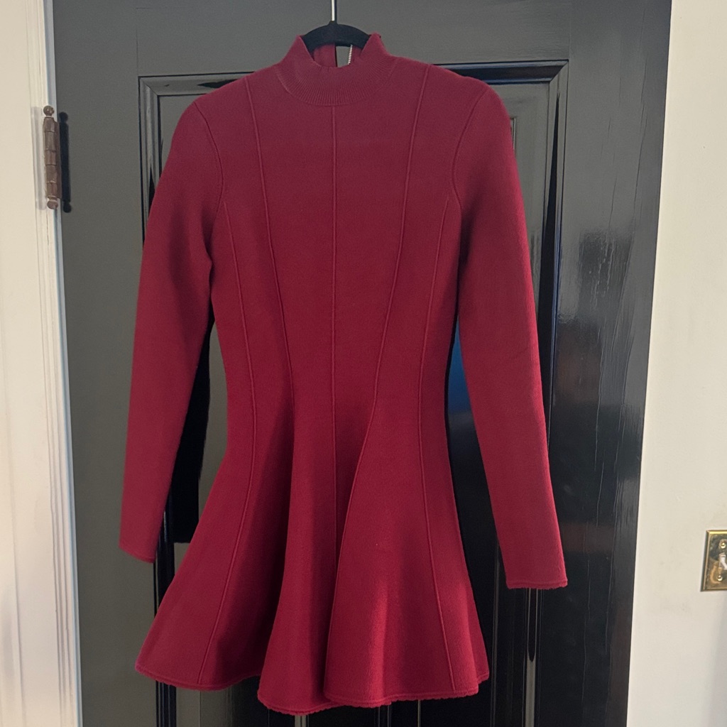 Fleur Du Mal Burgundy Long Sleeve Dress
